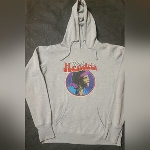 Rare Jimi Hendrix Logo Gray Hoodie Sweatshirt Size L 2015 Authentic Hendrix LLC